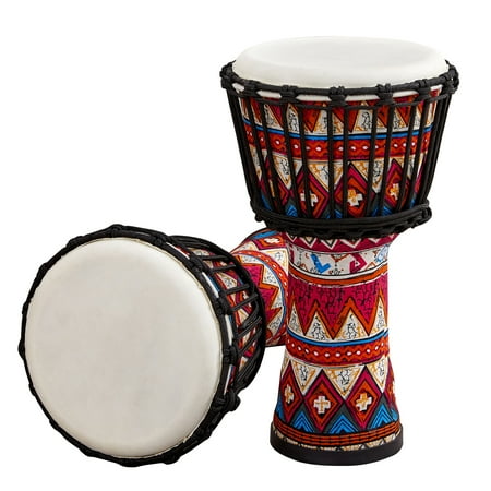 Andoer 8 Inch Portable African Drum Djembe Hand Drum with Colorful Art Patterns Percussion Musical Instrument