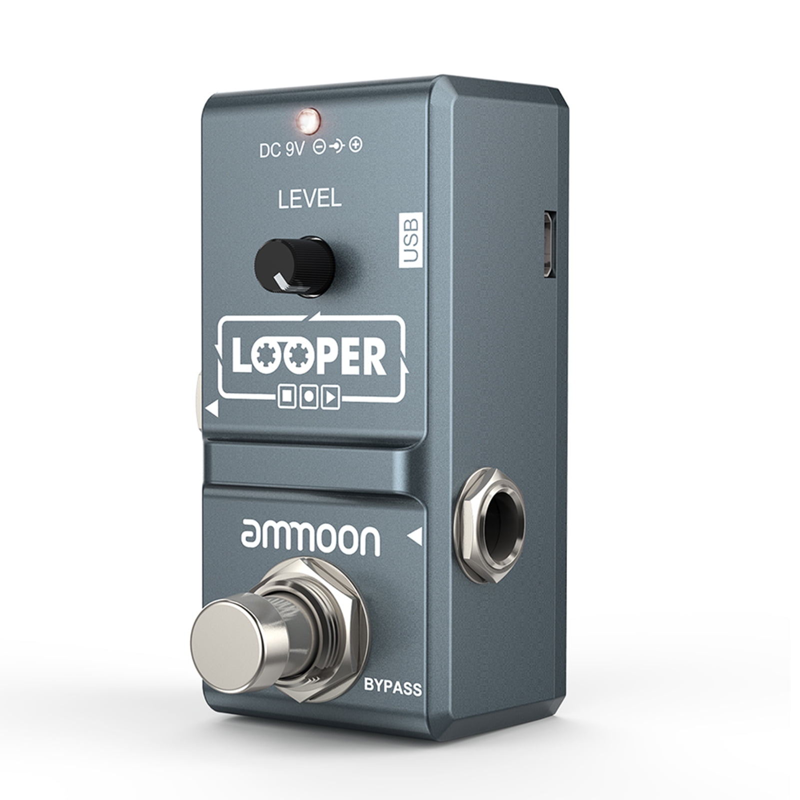 Andoer AP-09 Nano Loop Electric Guitar Effect Pedal Looper True Bypass Unlimited Overdubs 10 Minutes Recording with USB Cable