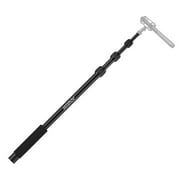 Andoer Aluminum Alloy Microphone Boom Arm, Handheld 4-Section Extendable Pole with 1/4 Inch Screw & Thread, Foam Grip, Locks, Adjustable Length 45cm-155cm/18in-61in