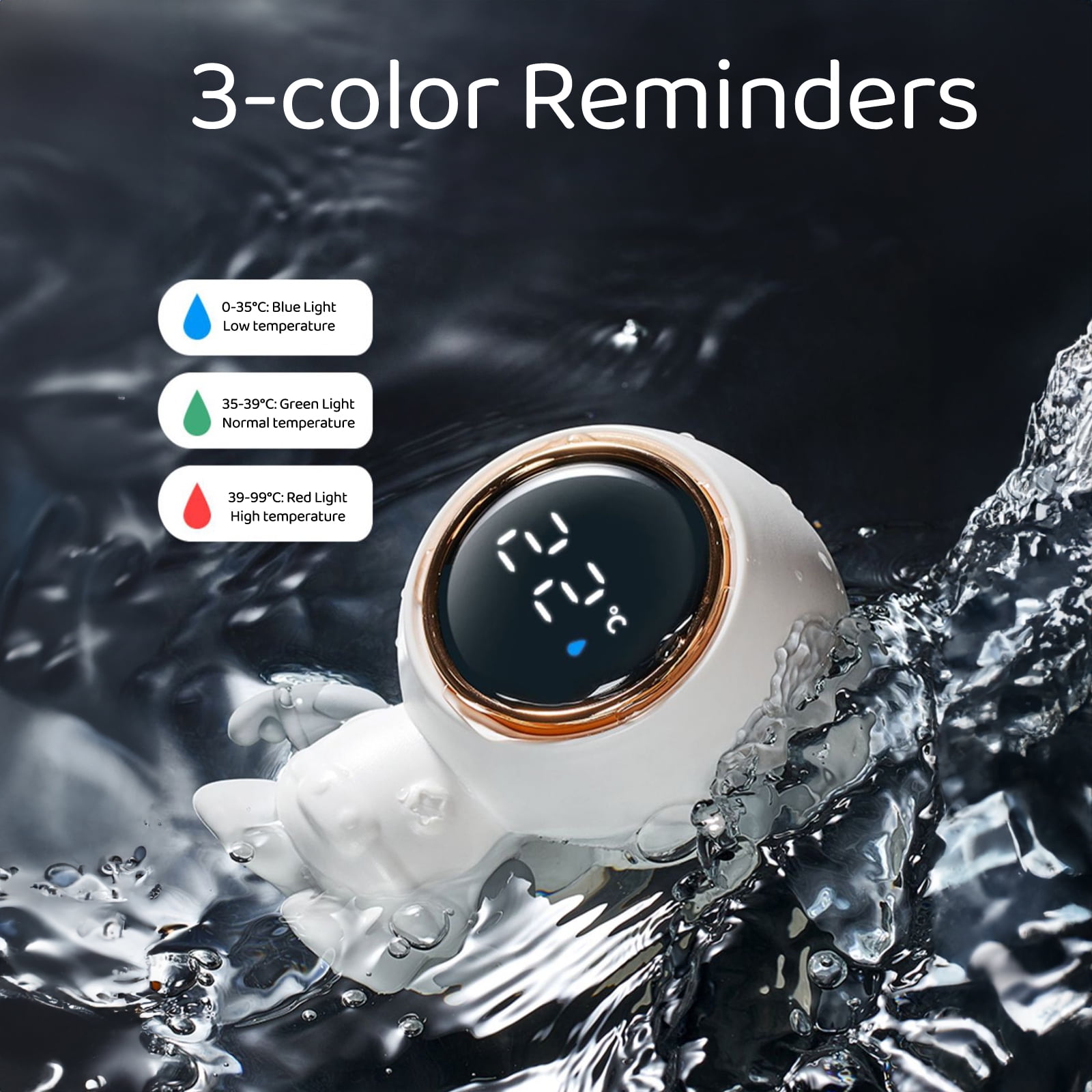Andoer Baby Bath Thermometer Toy IP65 Waterproof Astronaut Water