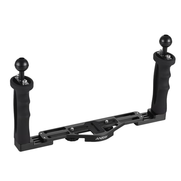 Andoer Camera Diving Rig Dual Handle Handheld Underwater Tray Stabilizer Adjustable Bracket for DSLR and Sports Cameras