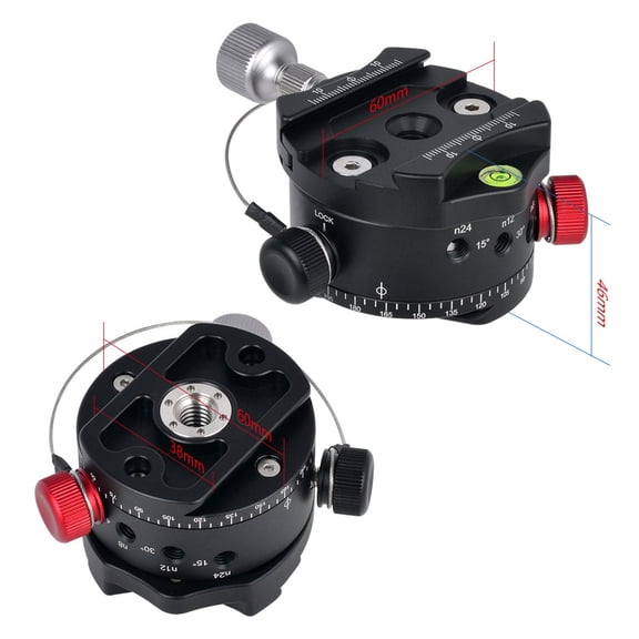 Andoer DH-60 Panoramic Ball Head Indexing Rotator HDR Tripod CNC Aluminum Alloy Max. Load 33Lbs for DSLR Camera