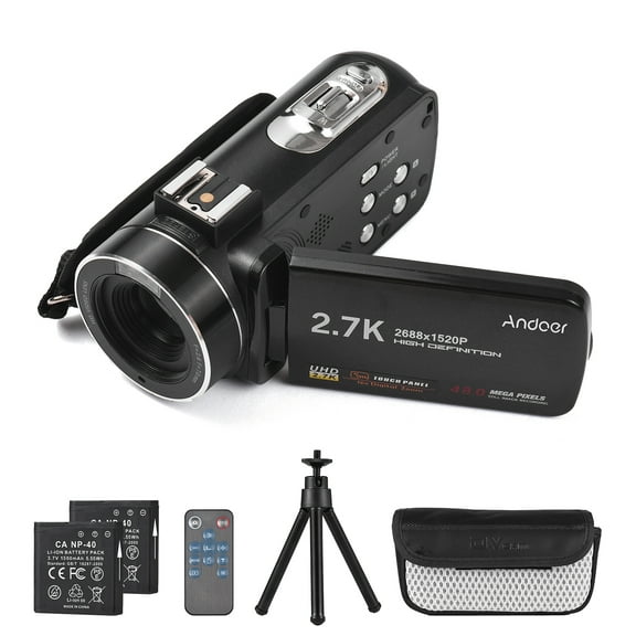 Open Box Andoer Digital Video Camera Camcorder Full HD 2.7K 30FPS 30MP IR Night Vision Vlogging Camera Recorder Video Camera for Youtube