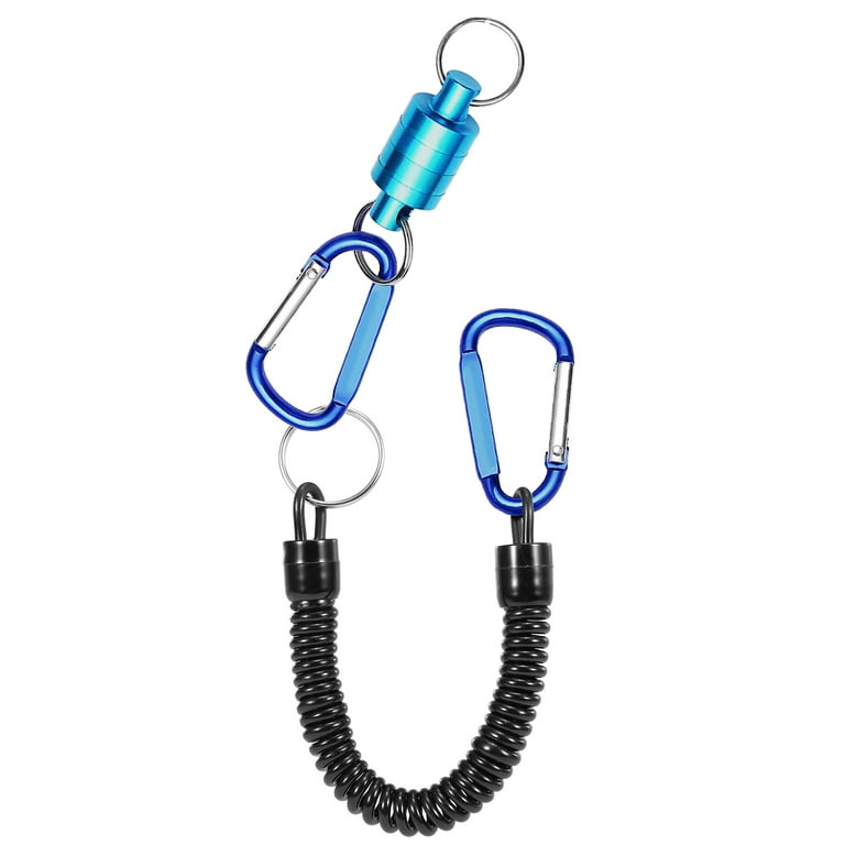 Andoer Fishing Lanyard with Magnetic Net Release Holder, Strong Magnet  Clip, Retractable Coiled Lanyard