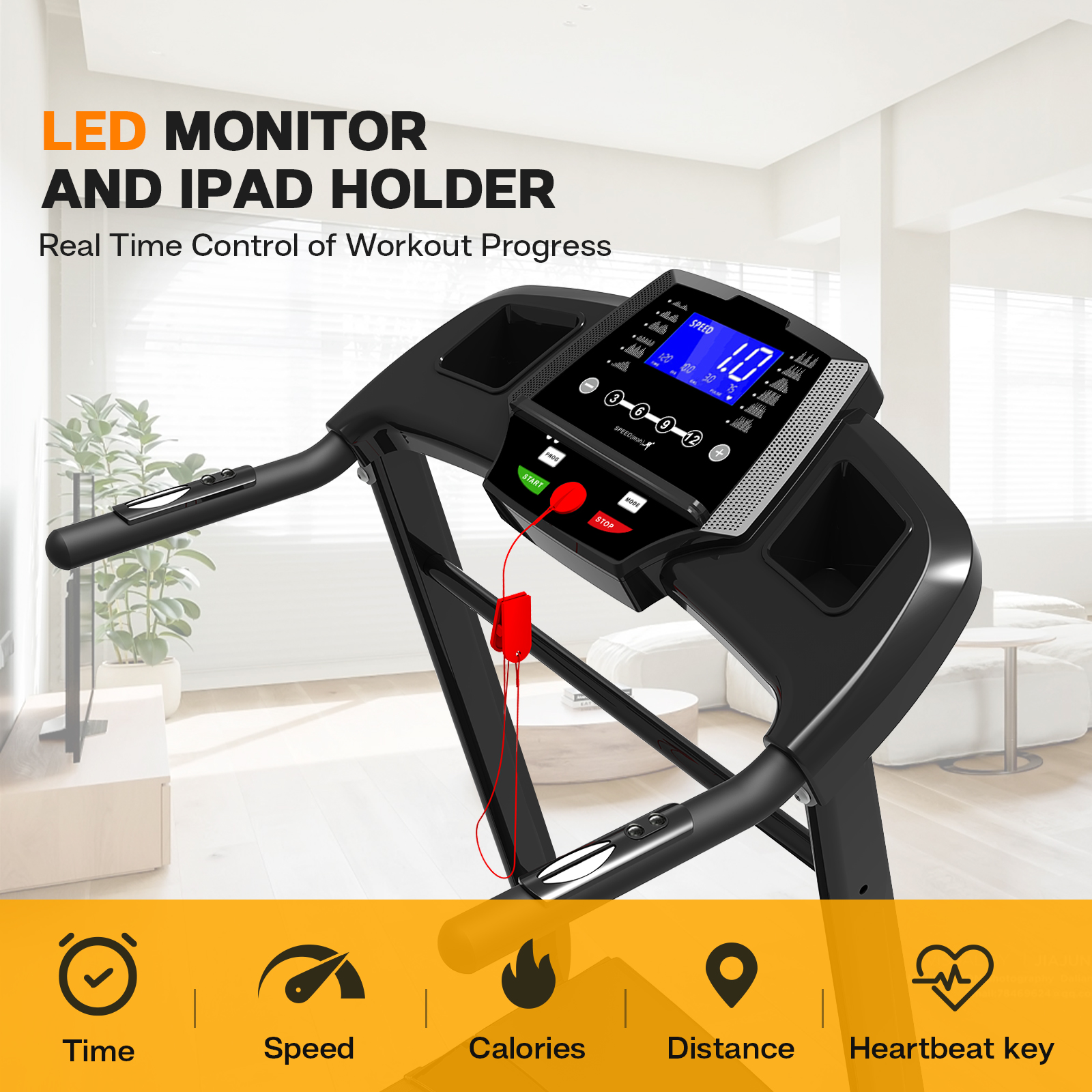 Andoer Folding Treadmills for Home 3.5HP Portable Foldable with