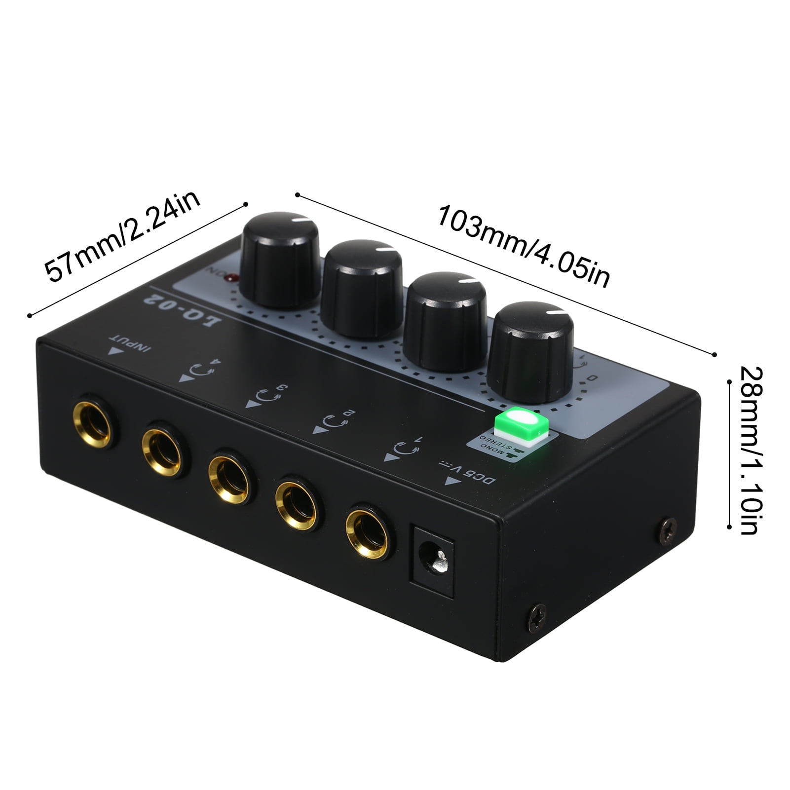 Andoer Headphone Amplifier Mixer Channels Mono Stereo Metal Stereo