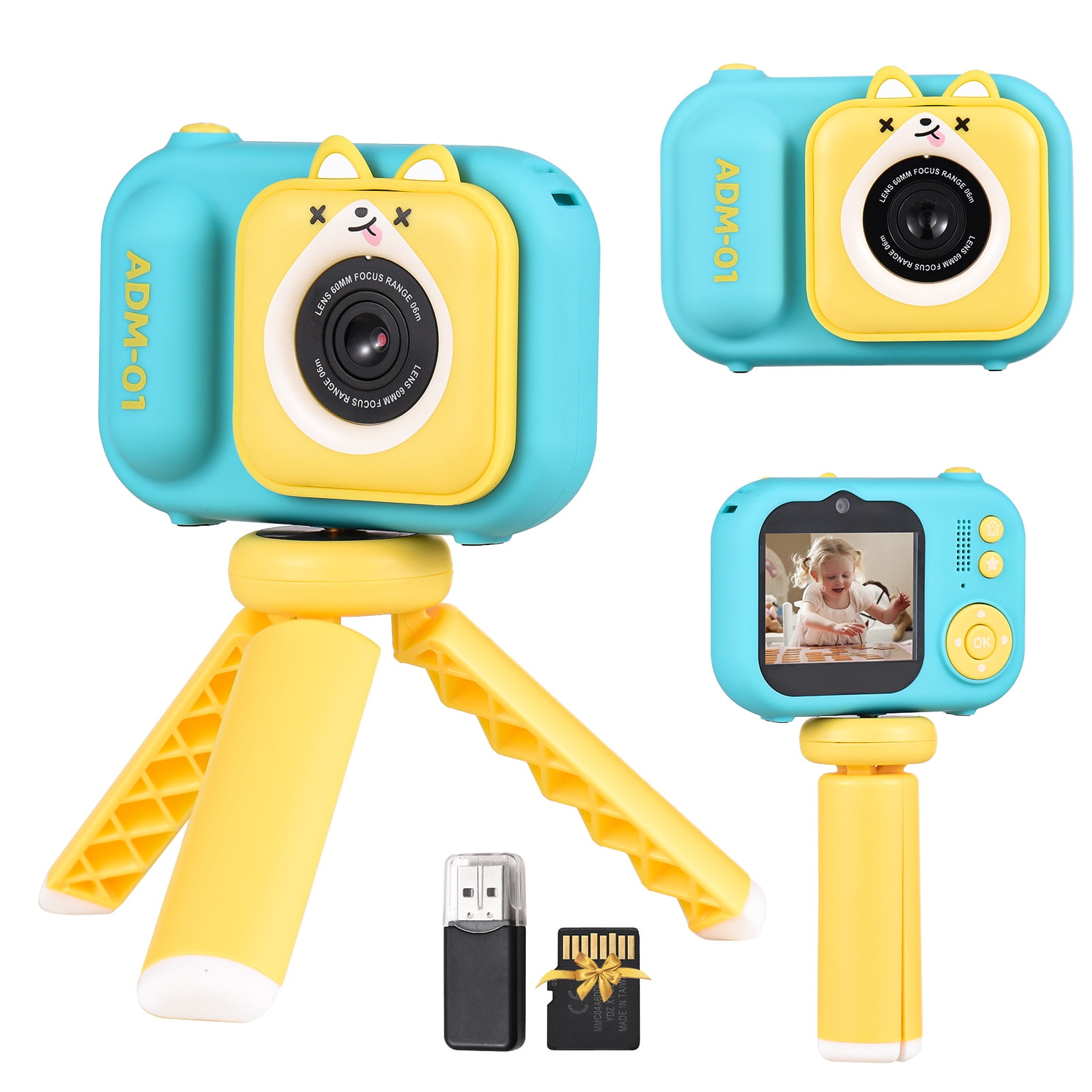 Wisairt Kids Camera 1080P HD Digital Video Cameras with 32GB SD Card Mini  Rechargeable Toddler Toys Camera for 3-12 Years Girls Best Gifts for Kids  (Blue) 