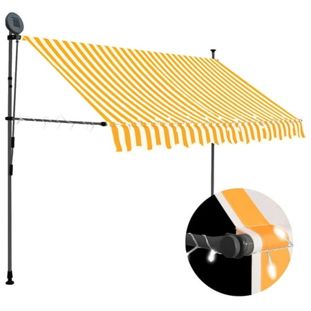 Andoer Manual Retractable Awning with 98.4" White and Orange