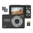 thumbnail image 1 of Andoer Portable 1080P Digital Video Camcorder 44MP Auto Focus 2.5 IPS Screen 16X Digital Zoom -shake Face Detect Smile Capture with 32GB Memory 2pcs Batteries Christmas Gift for Teens, 1 of 7