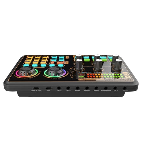 Andoer SK600 Multi-function Digital Audio Mixer External Sound Card with BT Wireless Connection for Computer Smartphone Singing Recording Live Broadcast Gaming