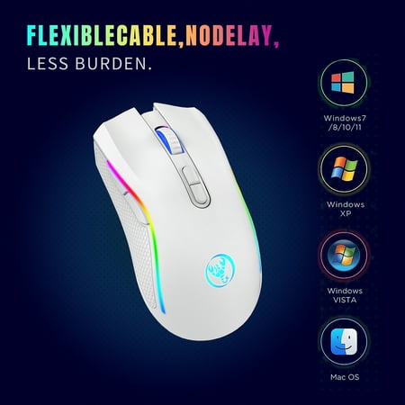 Andoer T69 2.4G Wireless Mechanical Gaming Ergonomic Design 650mAh Battery Capacity 7 Programmable Buttons 10 Million Keystroke Lifetime 4800DPI