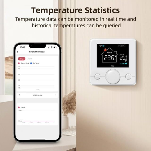 Andoer Thermostats,Temperature Compatible Temperature Boiler Voice Wifi