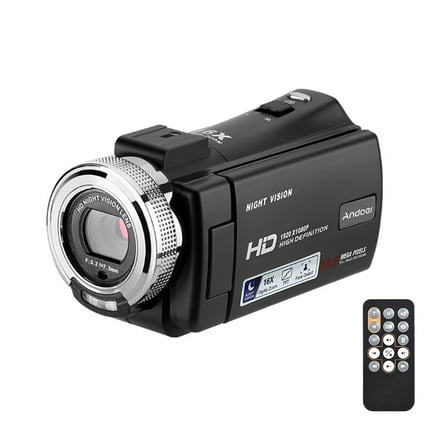 Andoer V12 1080P Full HD Portable Video Camera Camcorder with 16X Digital Zoom, 3.0 Inch Rotatable LCD Screen, Up to 30 Mega Pixels, Night Vision, Face Detection and Beautification Features