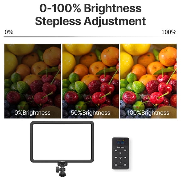 Andoer VL192 Portable Flat Panel LED Video Light 2500K-9000K Bi-Color Dimmable 10.2 Inches / 26 cm USB Powered for Vlog Streaming