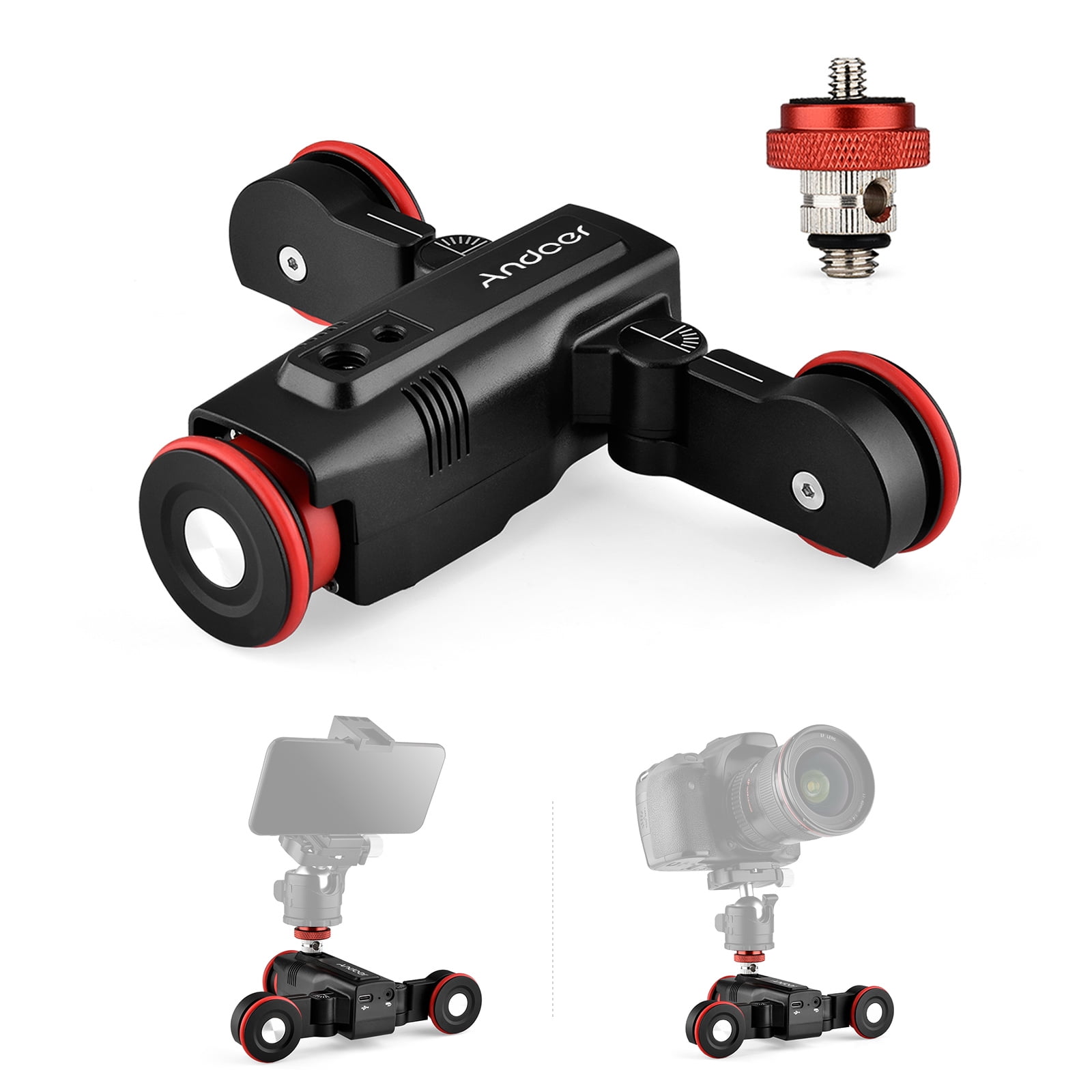 Andoer Video Dolly,Mobile App Timelapse Motorized Slider Dolly Line P Adjustable Camera Video