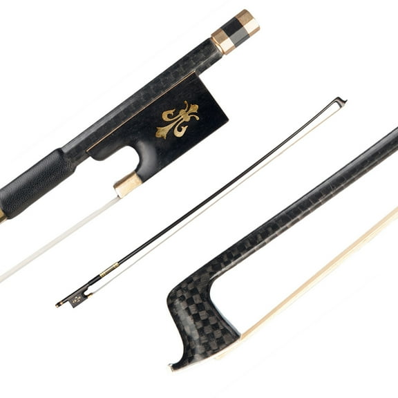 Andoer Well Balanced Violin Bow, Carbon Fiber Round Stick with Ebony Frog and Horsetail Hair Suitable for Beginners and Students