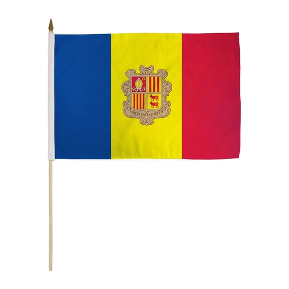 Andorra 12x18in Stick Flag