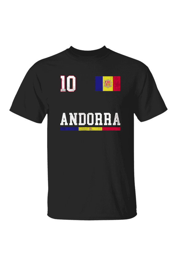 Andorra Flag Emblem Andorran Pride Proud Men Women Soccer Fan T-Shirt