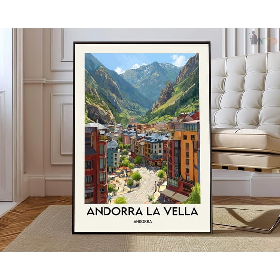Andorra La Vella Pyrenees Poster, Unframed Paper Poster 8x10in