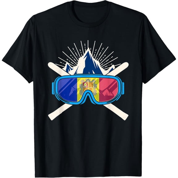 Andorra Skiing Ski Andorran Flag T-Shirt