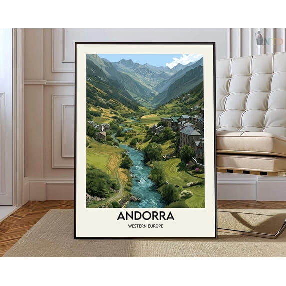 Aec Tech Landscape Andorra Wall Art Print, Pyrenees Mountain Landscape Travel Decor ...