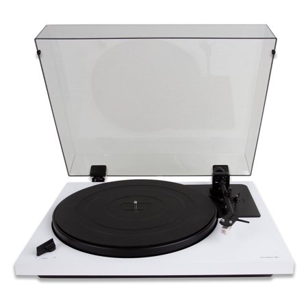 Andover Audio Spindeck 2 Semi-Automatic Turntable with Built-In Phono Preamp, Automatic Arm Return, & Audio Technica AT3600 Phono Cartridge (White)