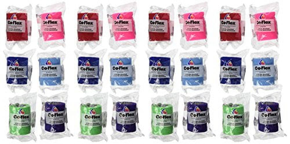 Andover Coflex Self Adherent Elastic Wrap 3'' Color variety pack, 24/box