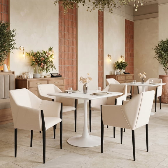 Andover Dining Chair Beige Dining Chair, Modern Style, Comfy and durable polyester fabric, Plywood, Indoor Dining