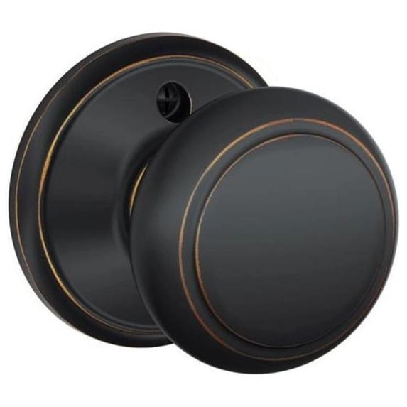 Andover Knob Non-Turning Lock, Aged Bronze (F170 AND 716)