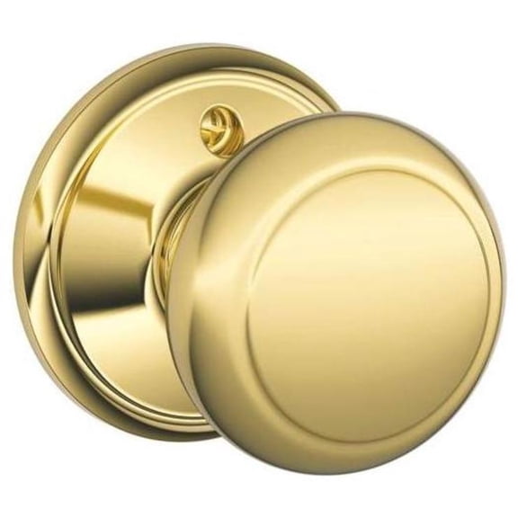 Andover Knob Non-Turning Lock, Bright Brass (F170 AND 605)