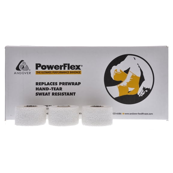 Andover Powerflex Stretch Sports Tape 1.5 inch Case (32 Rolls) White
