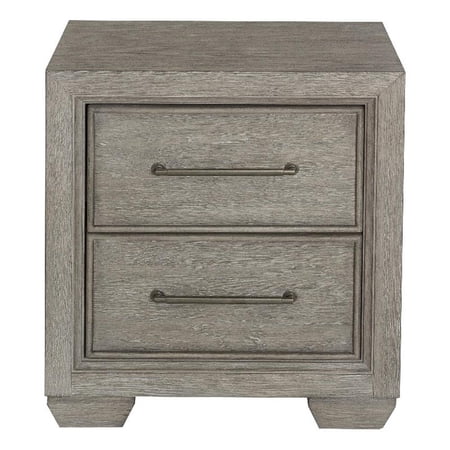 Andover Solid Wood 2 Drawer Nightstand in Dove Gray Finish by Samuel Lawrence
