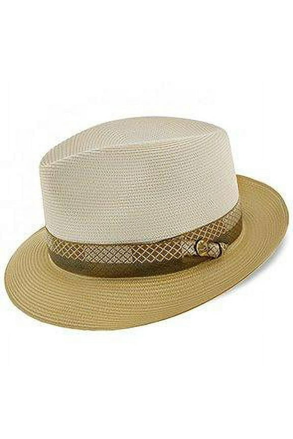 Andover Florentine Milan Straw Fedora Hat - 6.875 - Beige/Sand