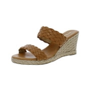 André Assous Womens Aria Leather Slip-On Wedge Sandals