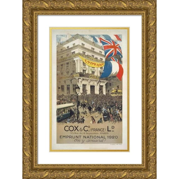 André Galland 13x18 Gold Ornate Wood Frame and Double Matted Museum Art Print Titled - Cox and Co. - (France) Ld (1920)