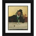 thumbnail image 1 of André Victor Édouard Devambez 12x14 Black Ornate Wood Framed Double Matted Museum Art Print Titled: At the Cafe (Before 1915), 1 of 5