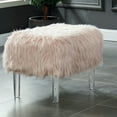 thumbnail image 1 of Andral Upholstered Fabric Ottoman, Pink, 1 of 6
