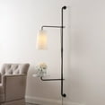 thumbnail image 1 of JONATHAN Y Andre 11.5" 1-Light Contemporary Industrial Iron Plug-In with Adjustable White Marble Table LED Sconce, Black/White, 1 of 10