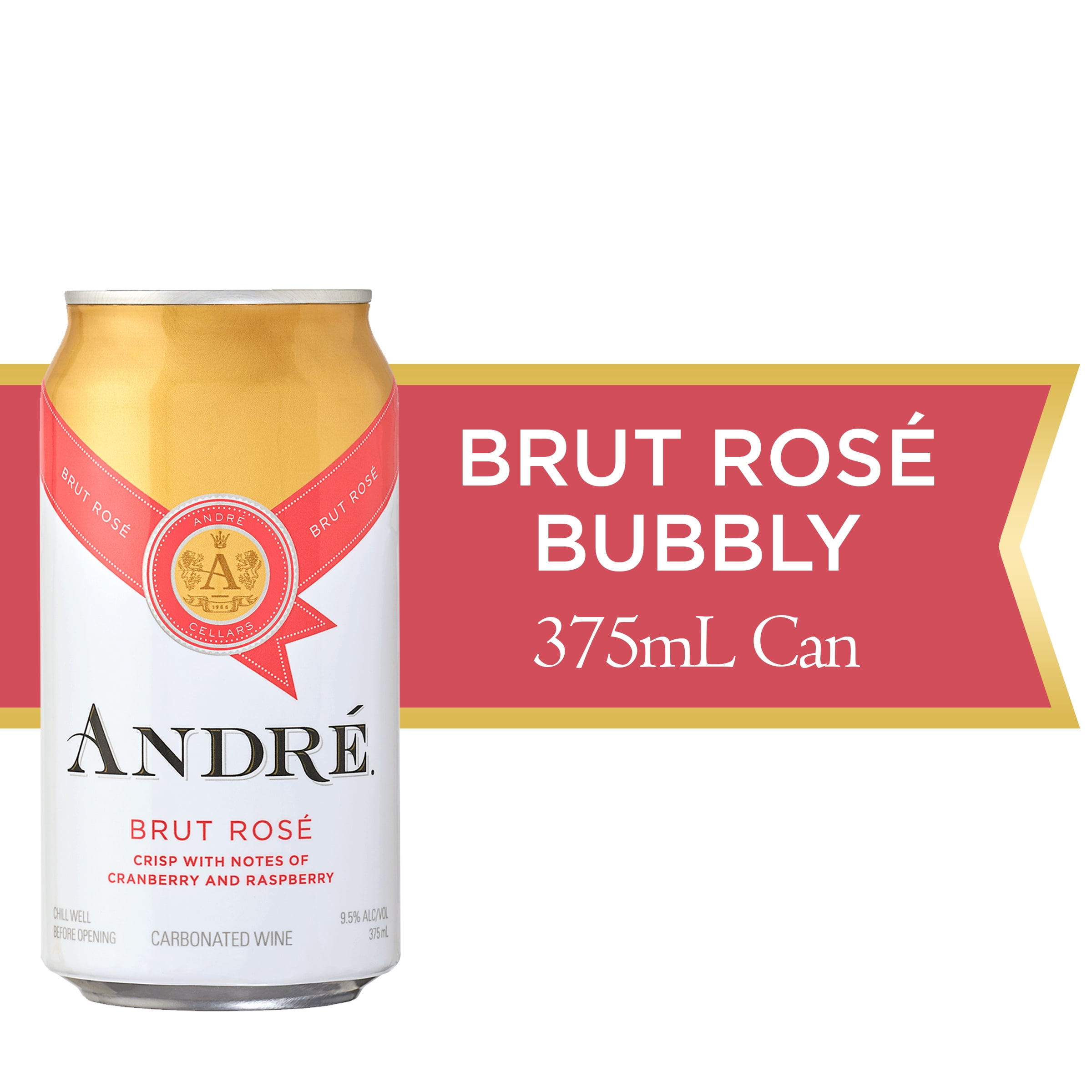 Andre Champagne Brut Sparkling Rose Wine, 375ml Can