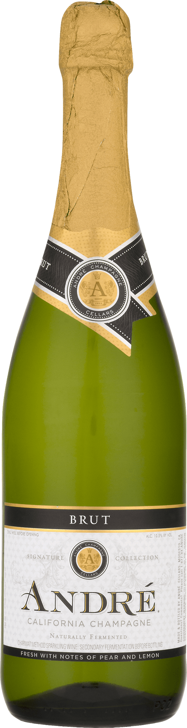 Andre Champagne Brut Sparkling White Wine, California, 750ml Glass Bottle, 10.5% ABV