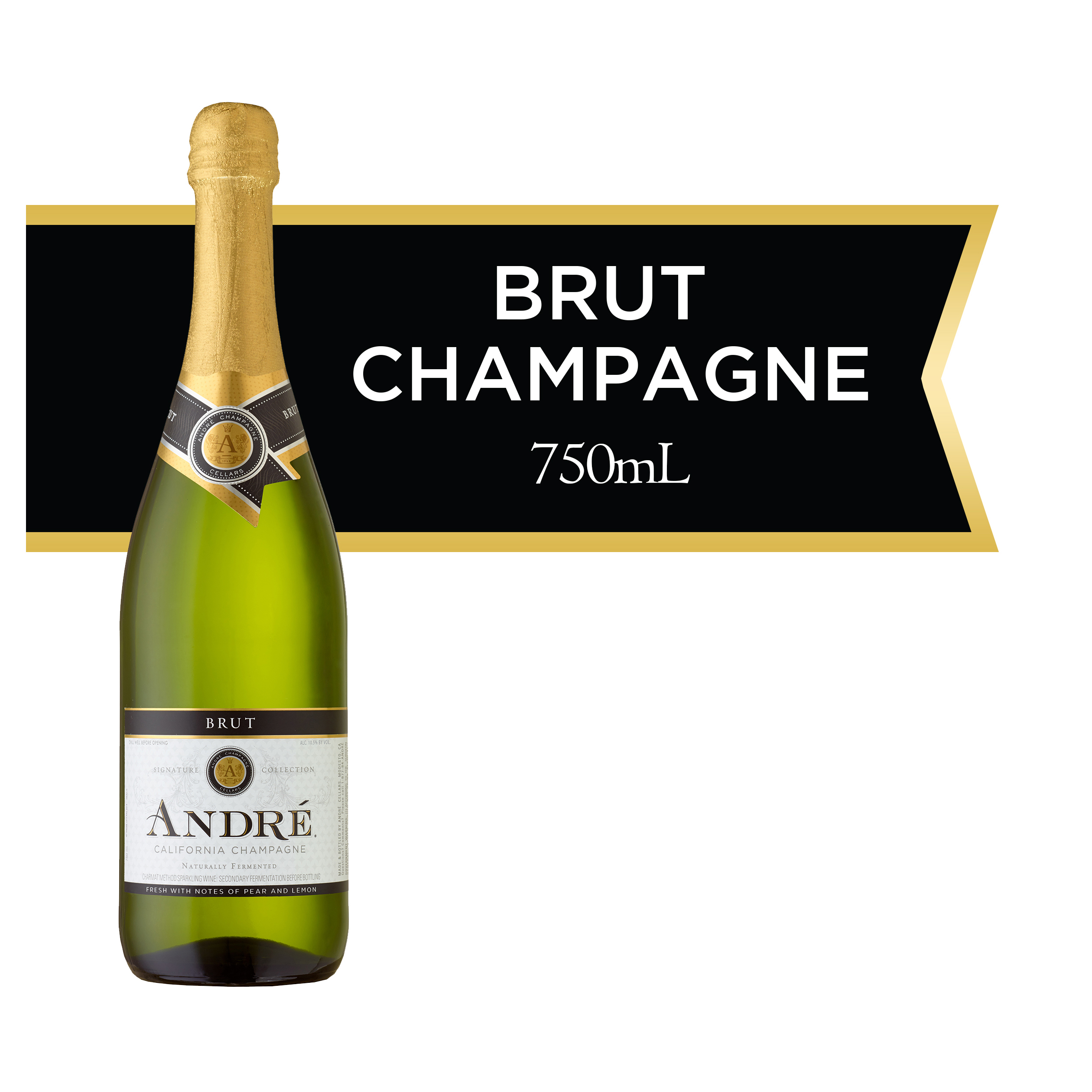 Andre Champagne Brut Sparkling White Wine, California, 750ml Glass Bottle - image 1 of 7