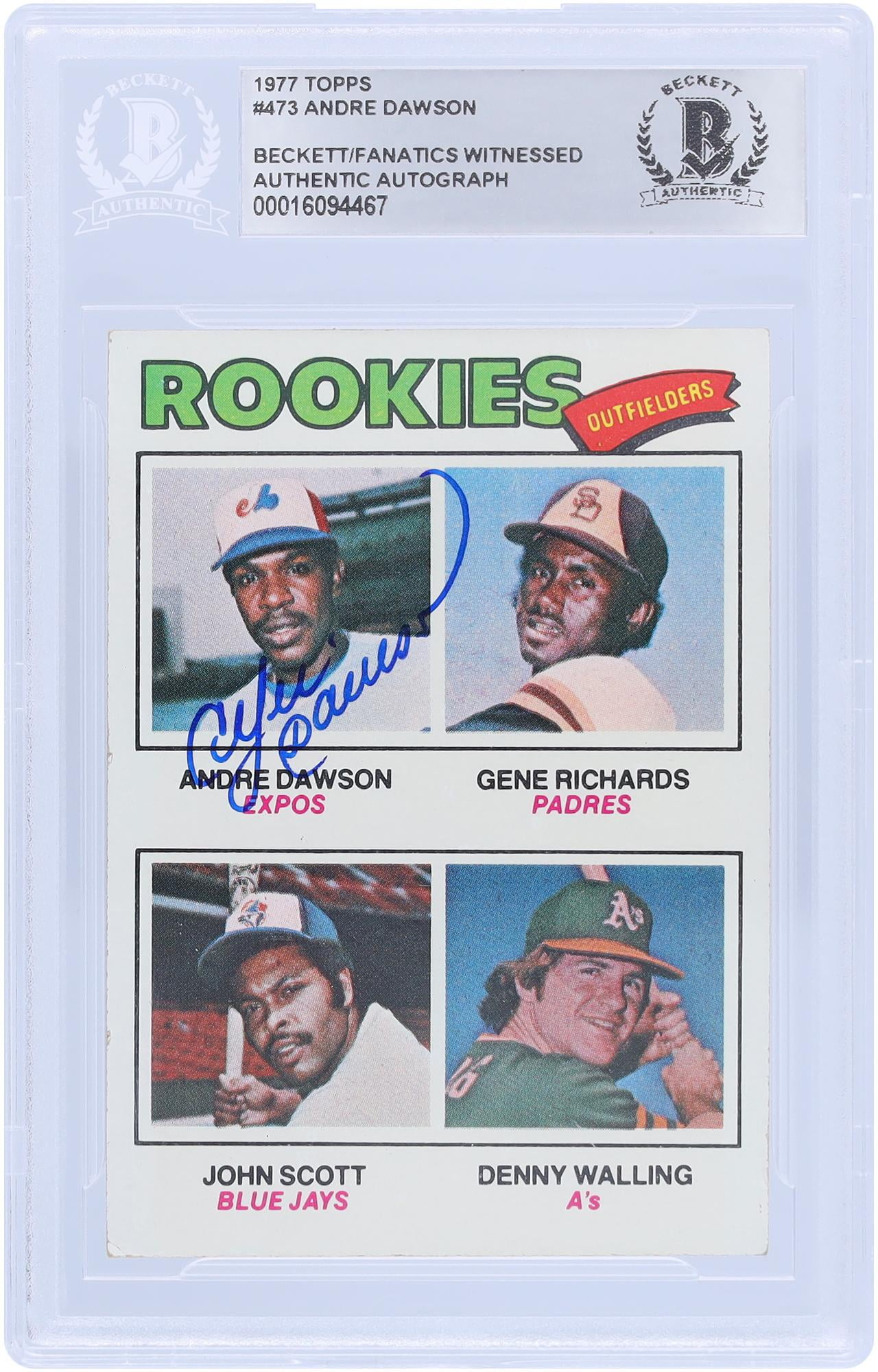 Andre Dawson Montreal Expos Autographed 1977 Topps Series 2 #473 Beckett Fanatics Witnessed Authenticated Rookie Card - Fanatics Authentic Certified