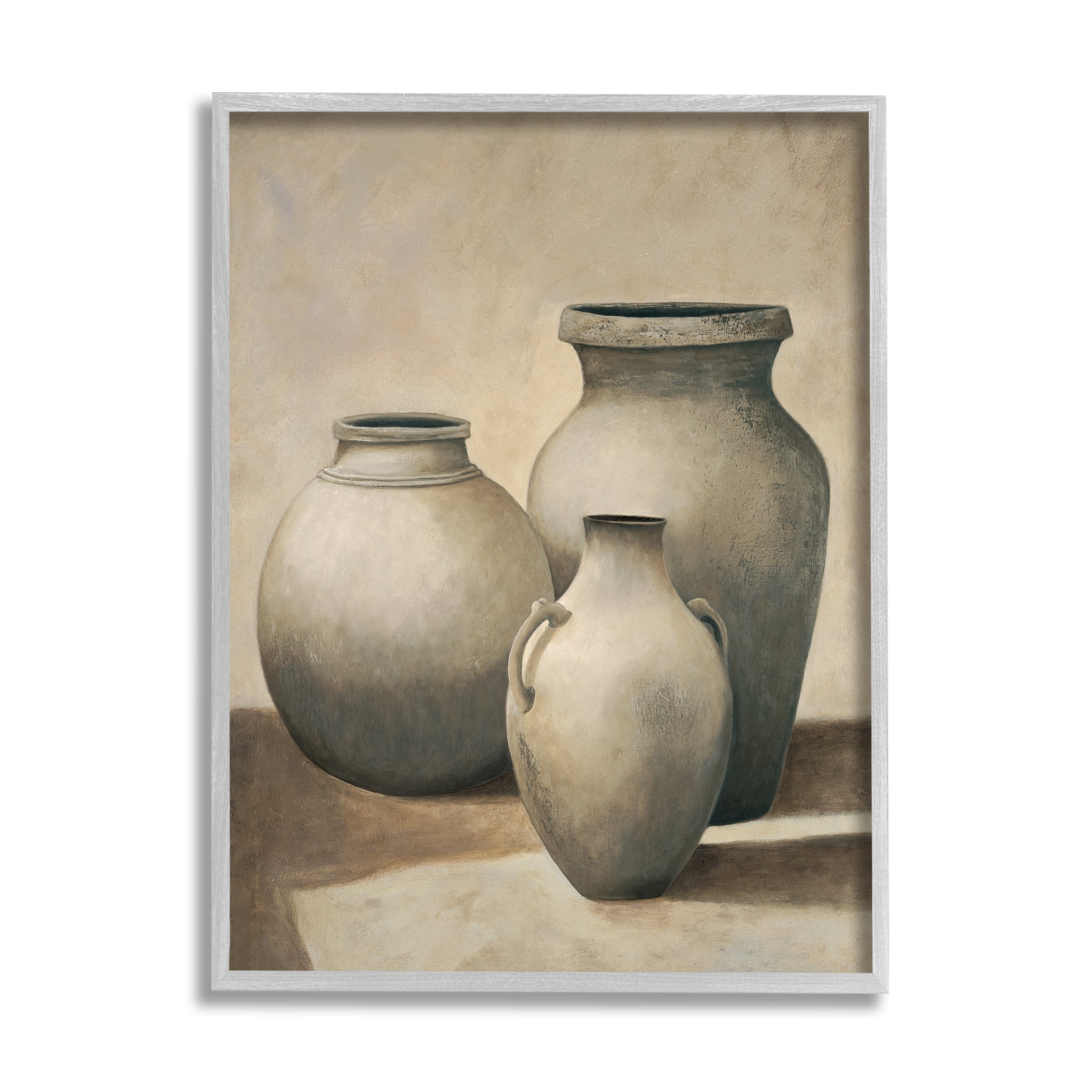 Andre Mazo Clay Plant Pottery Jars Still Life Pencil Sketch 11 in x 14 in Framed Painting Art Print, by Stupell Home Décor