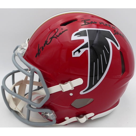 Andre Rison Autographed Atlanta Falcons Red Throwback Full Size Authentic Helmet "Bad Moon Showtime" Beckett BAS Witness #3W056105