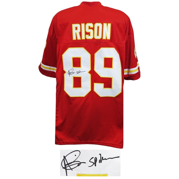 Andre Rison Signed Red Custom Jersey w/Spiderman (Signed Middle of #8)