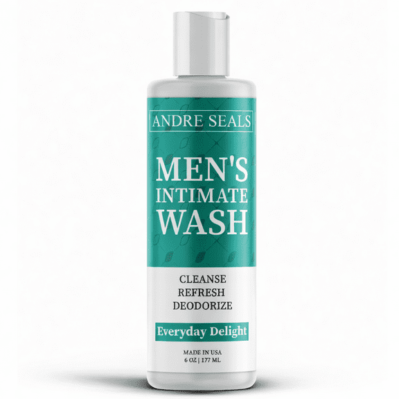 Andre Seals Mens Intimate Wash, pH-Balanced Cleanser for Mens Private Areas, Everyday Delight, 6 fl oz
