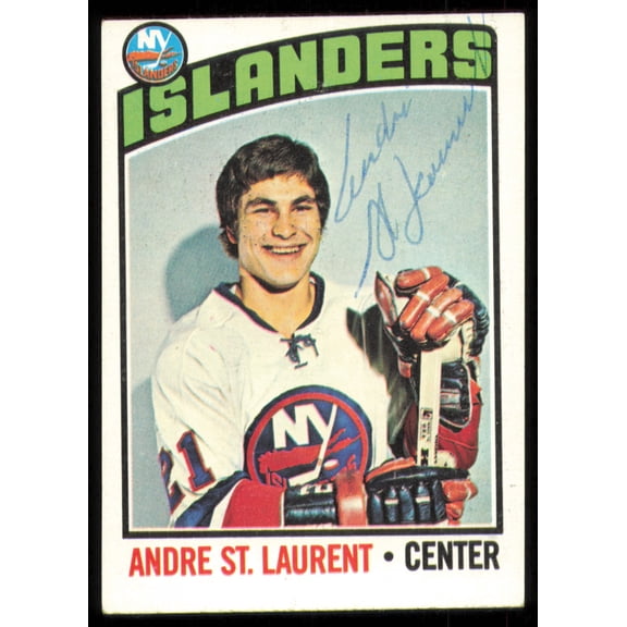 Andre St. Laurent Autographed 1976-77 Topps Card #29 New York Islanders SKU #255299