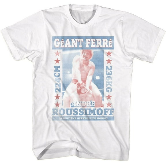 Andre The Giant Andre Geant Ferre White Adult T-Shirt