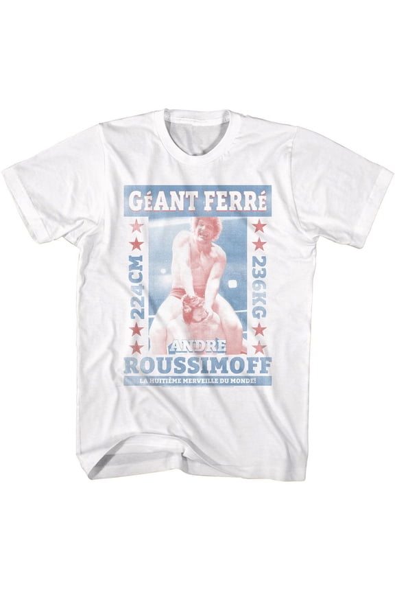 Andre The Giant Andre Geant Ferre White Adult T-Shirt