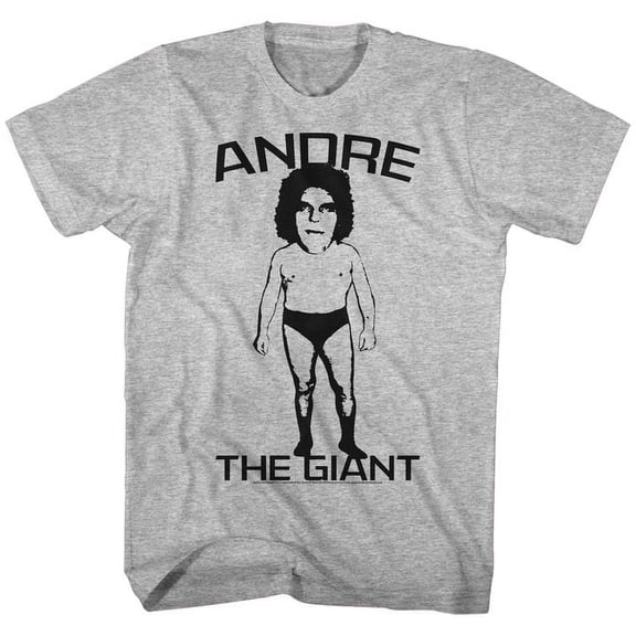 Andre The Giant Big Head Gray Heather Adult T-Shirt 4Xl
